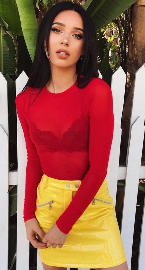 red black and yellow outfit