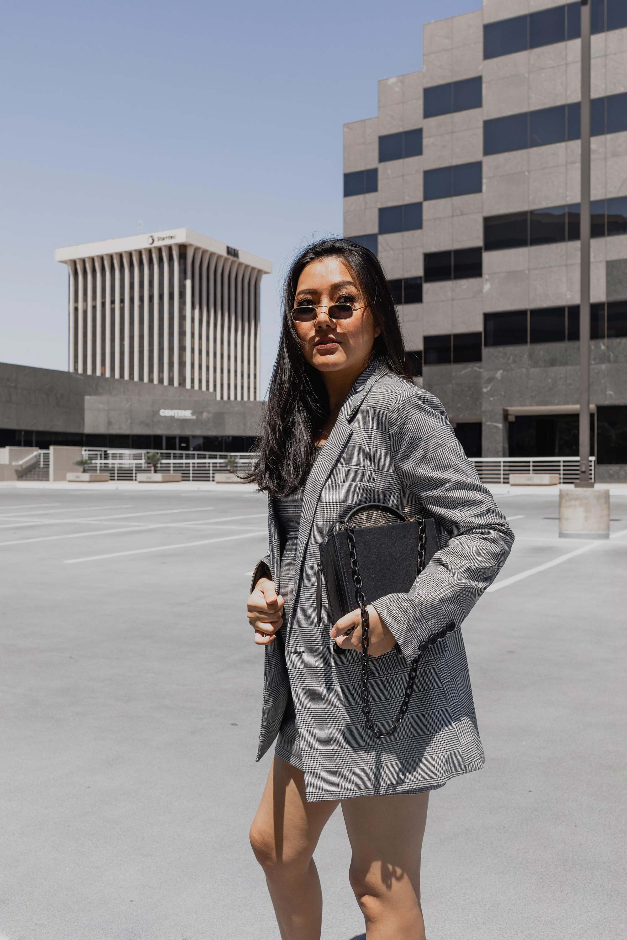 Blazer dress with ankle boots 2025