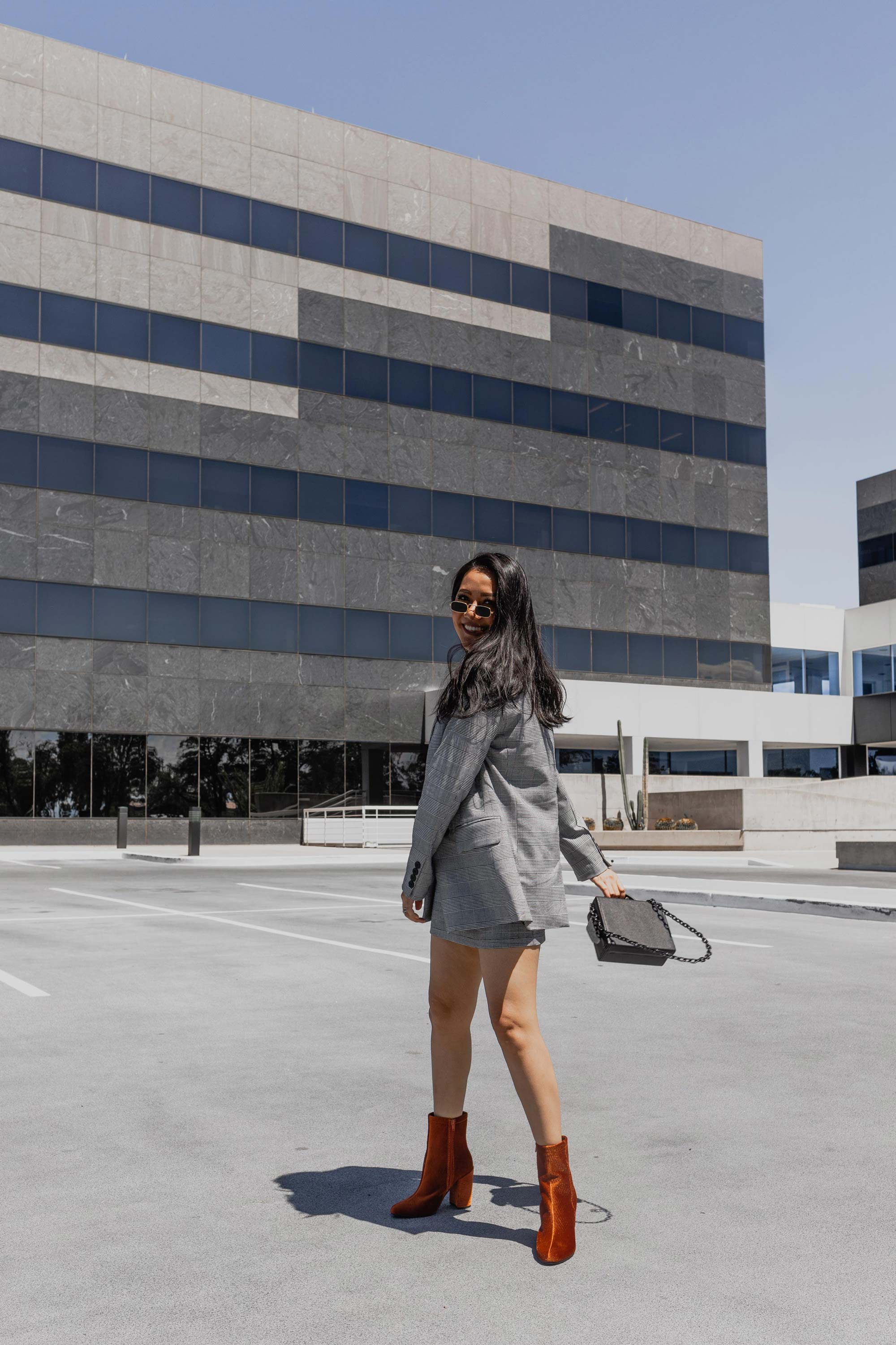 Blazer dress with ankle boots sales
