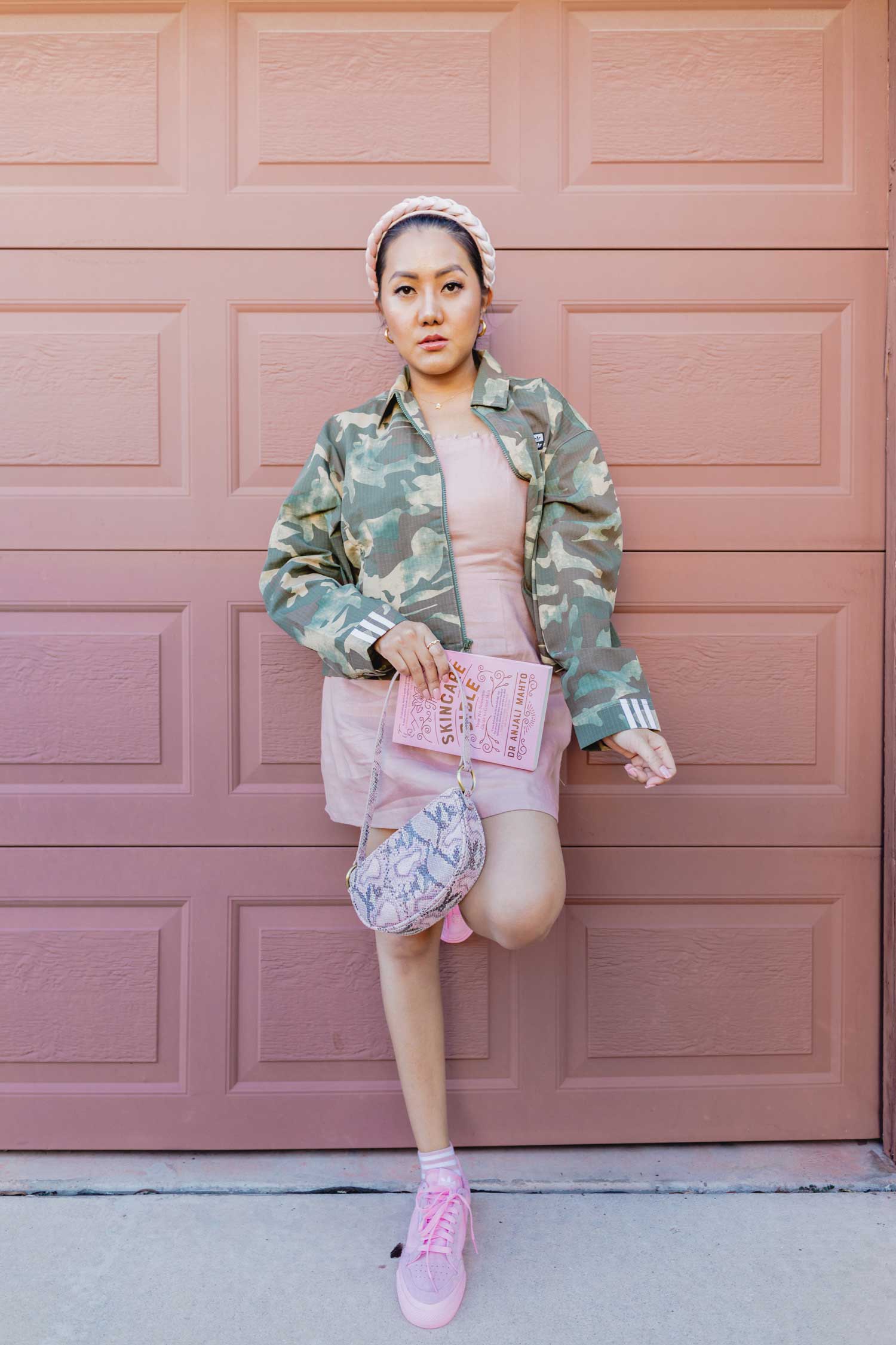 How To Style A Camouflage Jacket with A Feminine Touch