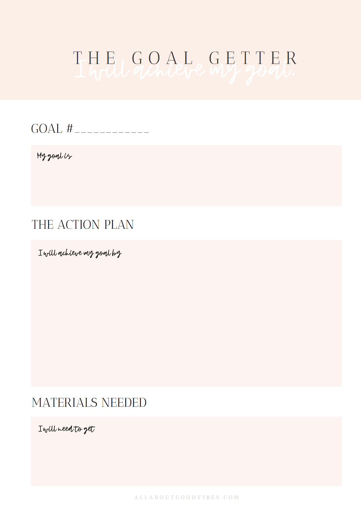 Goal-Getter-Planner–allaboutgoodvibes.com-free download | All About ...