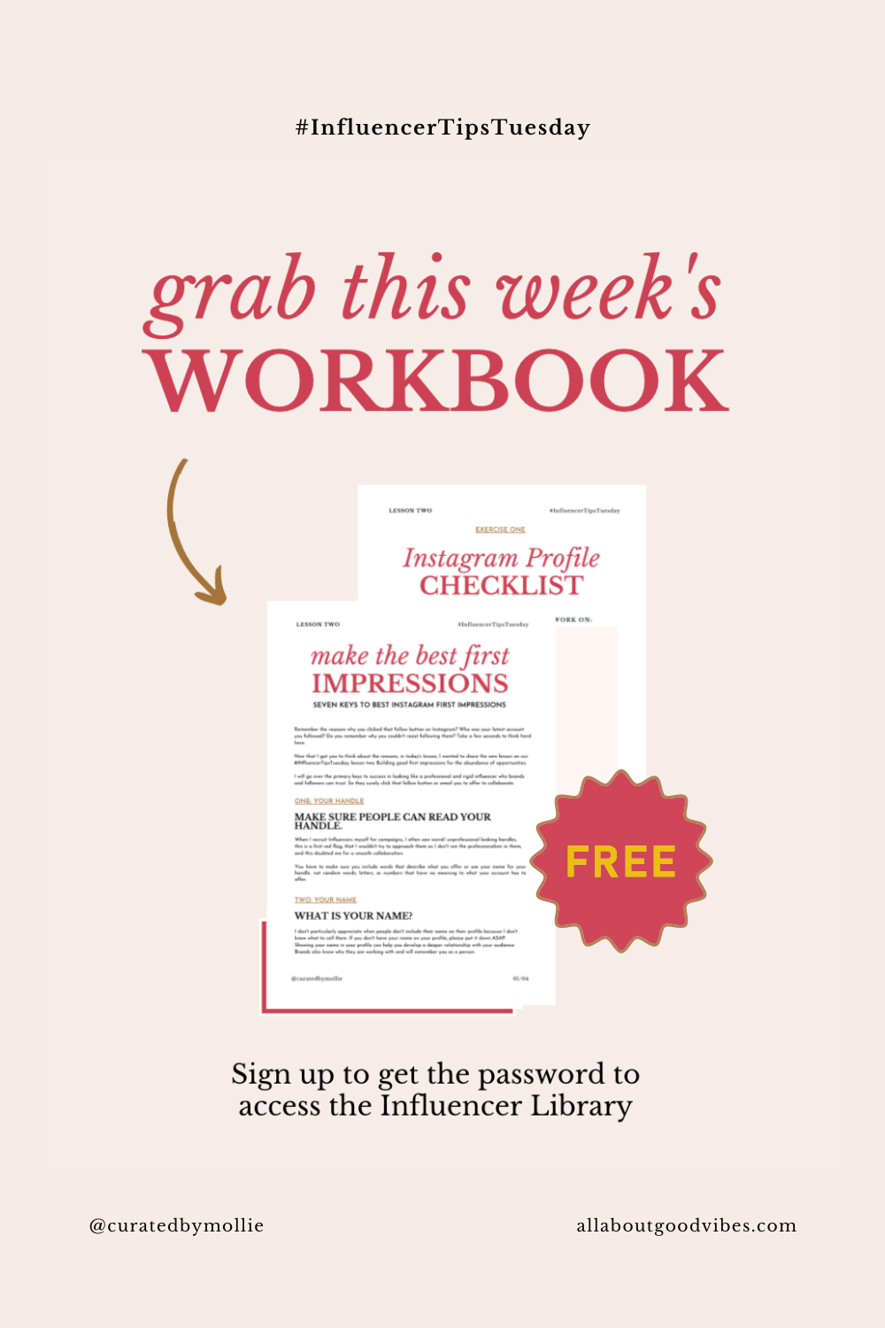allaboutgoodvibes.com (1) sign up to get access to Lesson One Workbook Define your path- #InfluencerTipsTuesday-allaboutgoodvibes.com